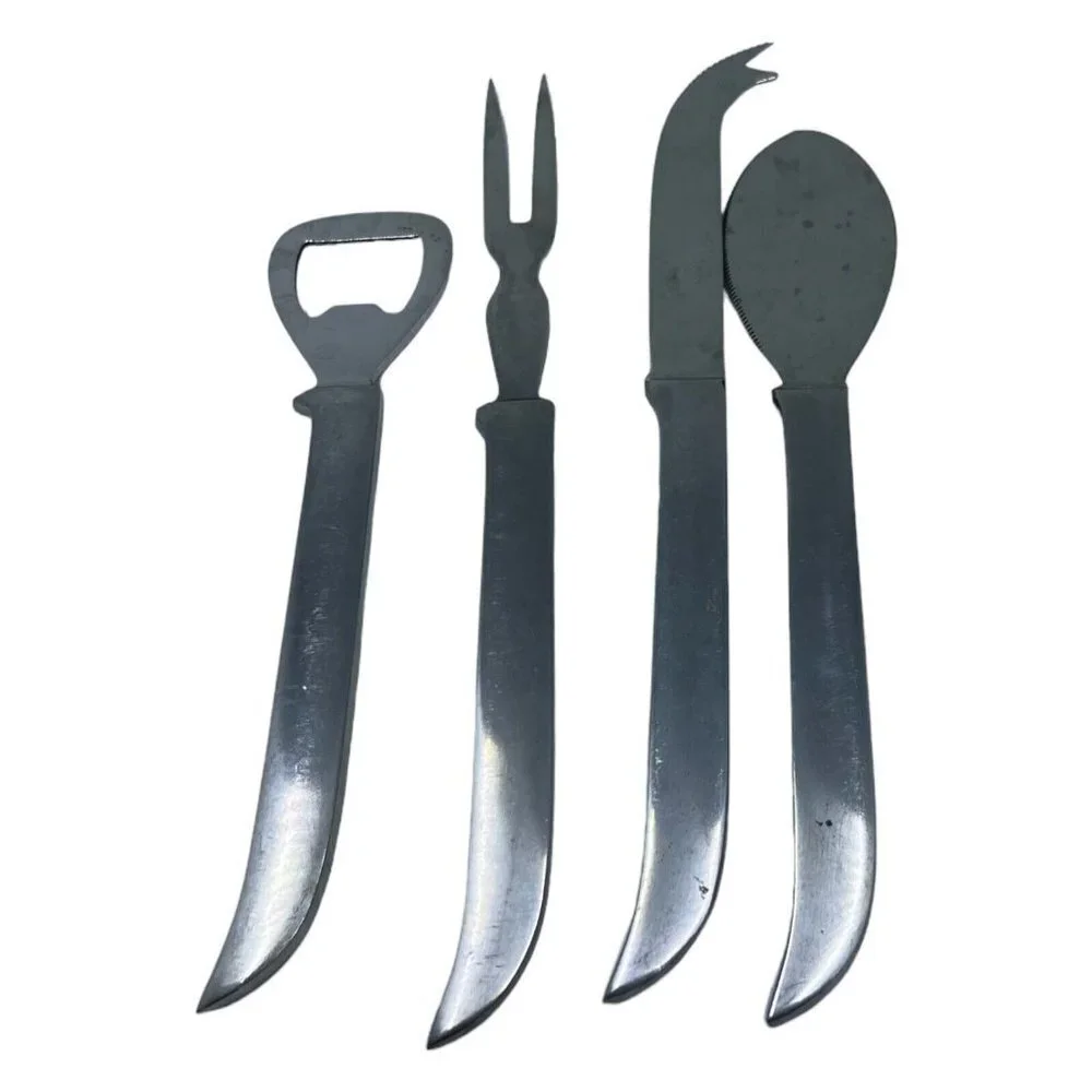 Vintage Kalmar Italy  Stainless Steel 4‎ Piece Bar Tool Set